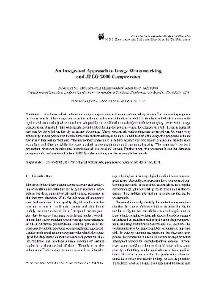 خرید و دانلود نسخه کامل کتاب An Integrated Approach to Image Watermarking and JPEG-2000 Compression