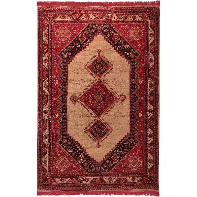 فرش ماشینی زمرد مشهد مدل کهنه نما زمینه لاکی