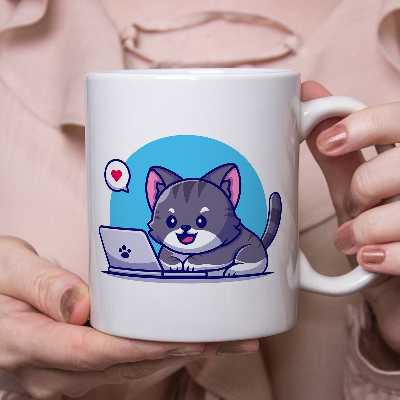 ماگ طرح گربه کد 013