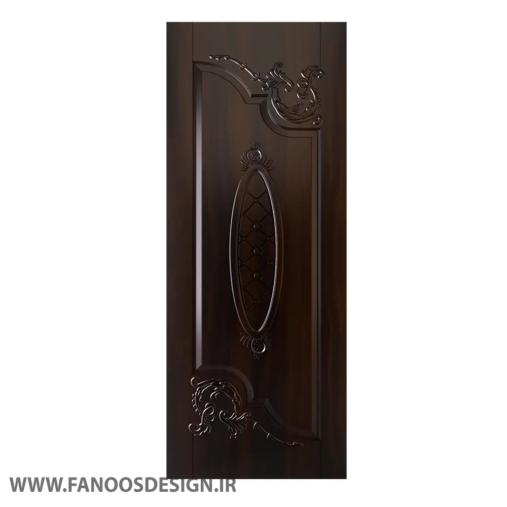 درب ملامینه مدل پردیس گردویی تیره درب اتاق خواب ارزان