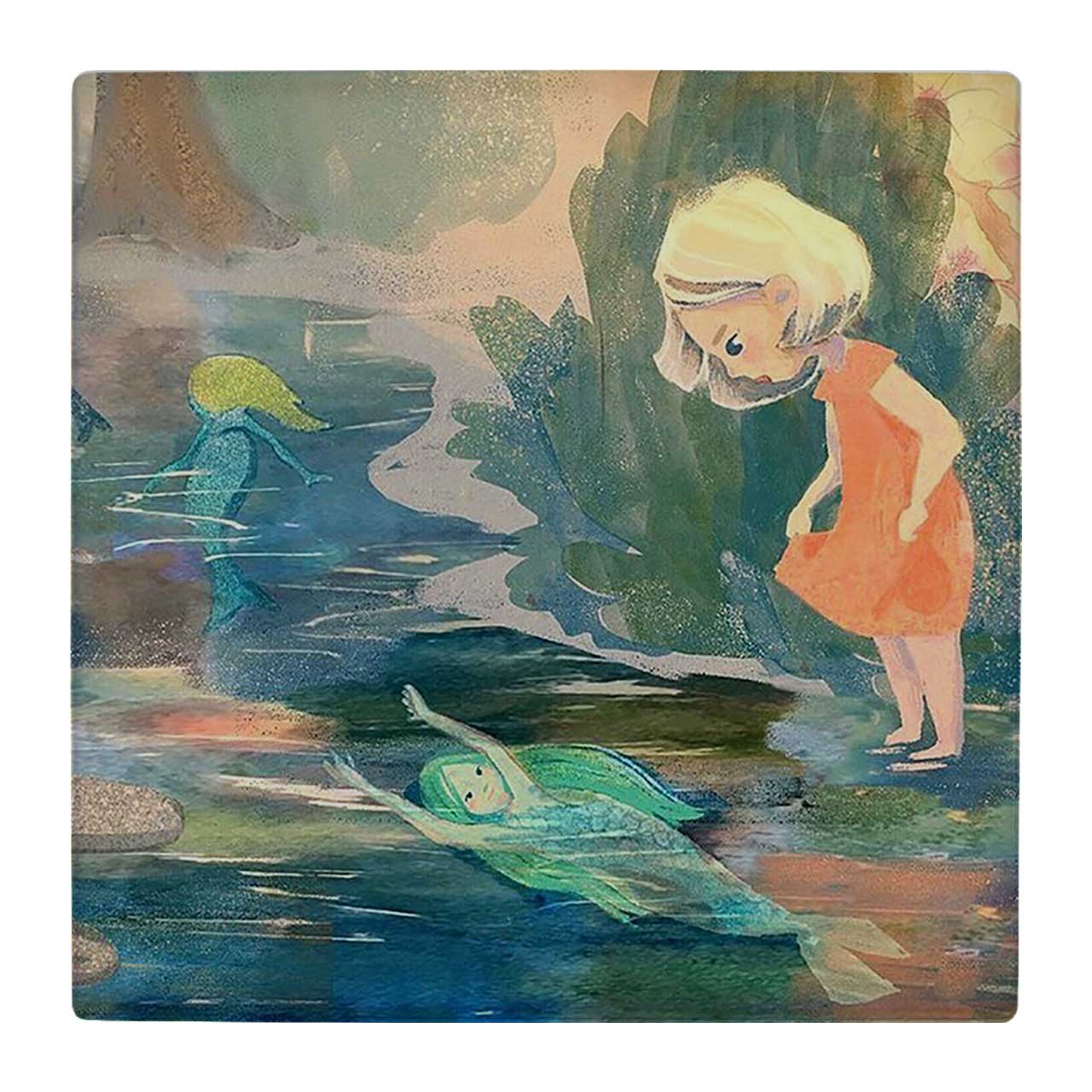 کاشی کارنیلا طرح دختر و برکه آب کد wk2000