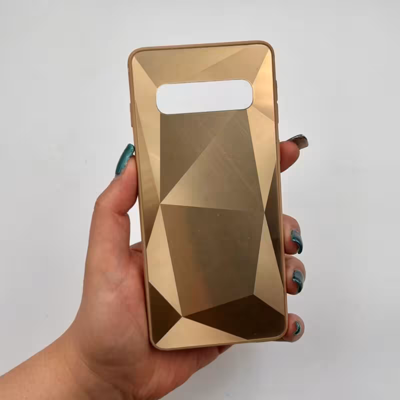 قاب Galaxy S10 سامسونگ آینه ای سه بعدی دور ژله ای رنگ طلایی خاص کد 21223