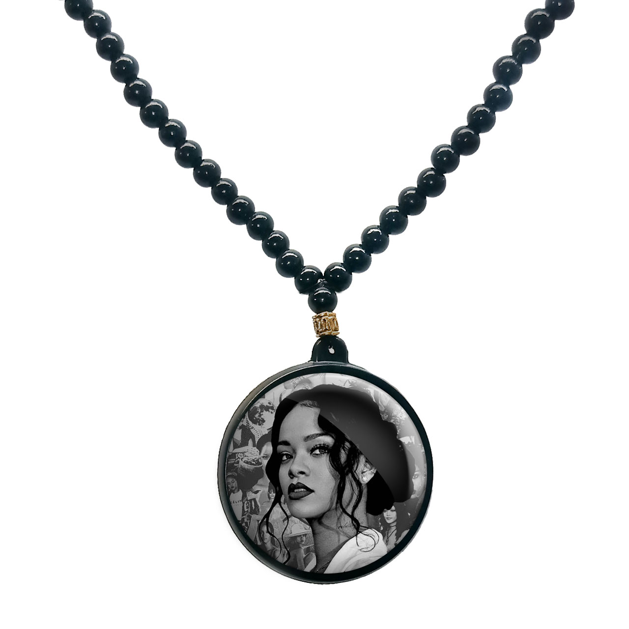 گردنبند پرمانه طرح ریحانا کد pmd.1110jpg مدل دو طرفه