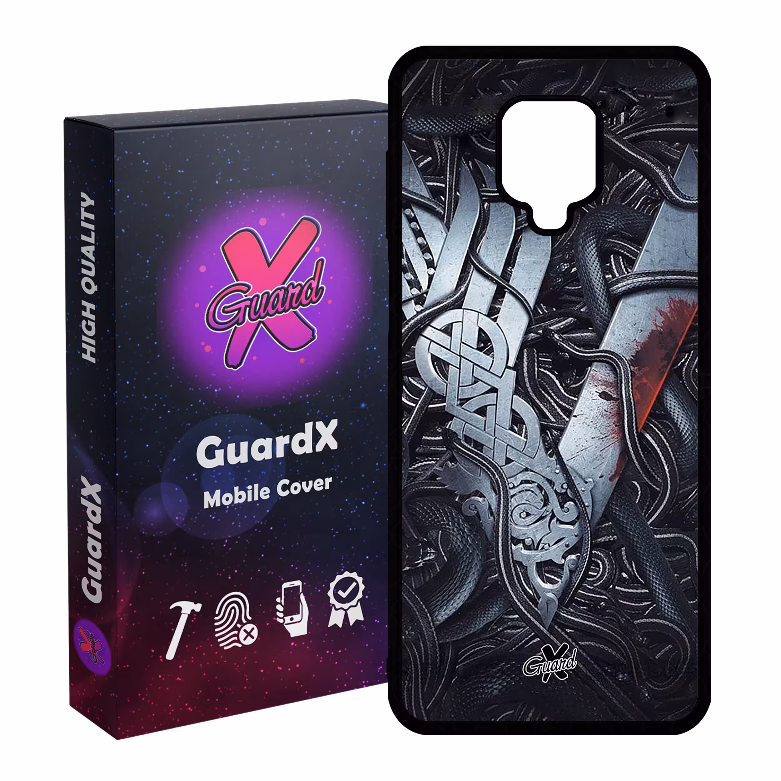 کاور گارد ایکس طرح Vikings مدل Glass10221 مناسب برای گوشی موبایل سامسونگ Redmi Note 9S / Note 9 Pro / Note 9 Pro Max