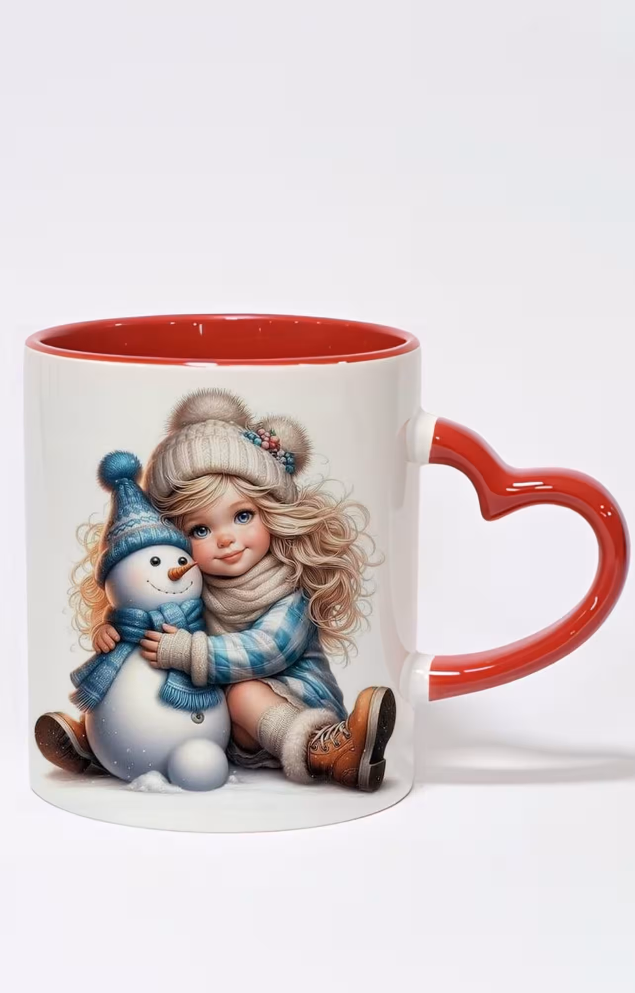 ماگ دسته قلبی رنگی طرح دختر برفی کد 10590