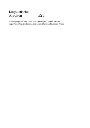 خرید و دانلود نسخه کامل کتاب Spanische Verbalflexion: Eine minimalistische Analyse im Rahmen der Distributed Morphology (Linguistische Arbeiten) German