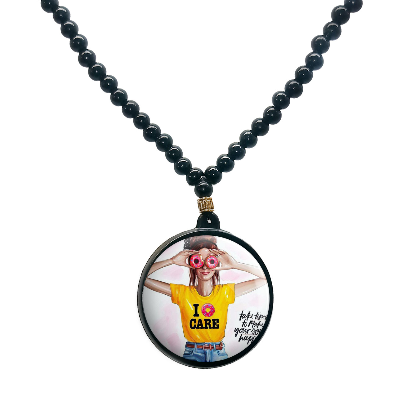 گردنبند پرمانه طرح دخترونه کد pmd.4648 مدل دو طرفه