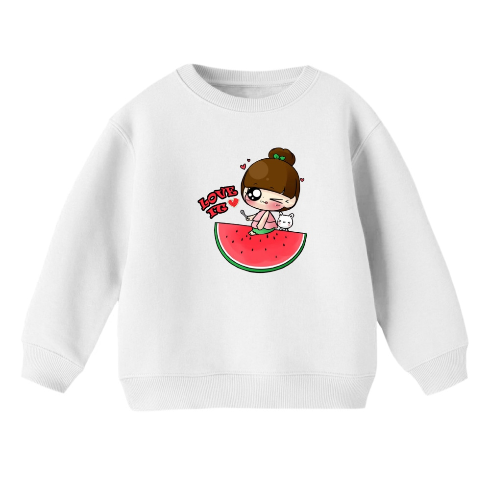 سویشرت بچگانه مدل دخترک یلدایی کد  18 رنگ سفید