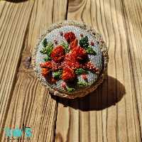 قاب آینه دوطرفه سایز کوچک گلدوزی شده با دست طرح و رنگ طبق سلیقه شما عزیزان 