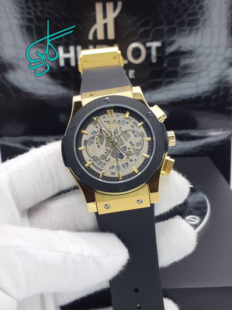 خرید ساعت مردانه هابلوت کرنوگرافی رنگ ثابت بند رابر کیفیت عالی کد 1917265 - ردگل