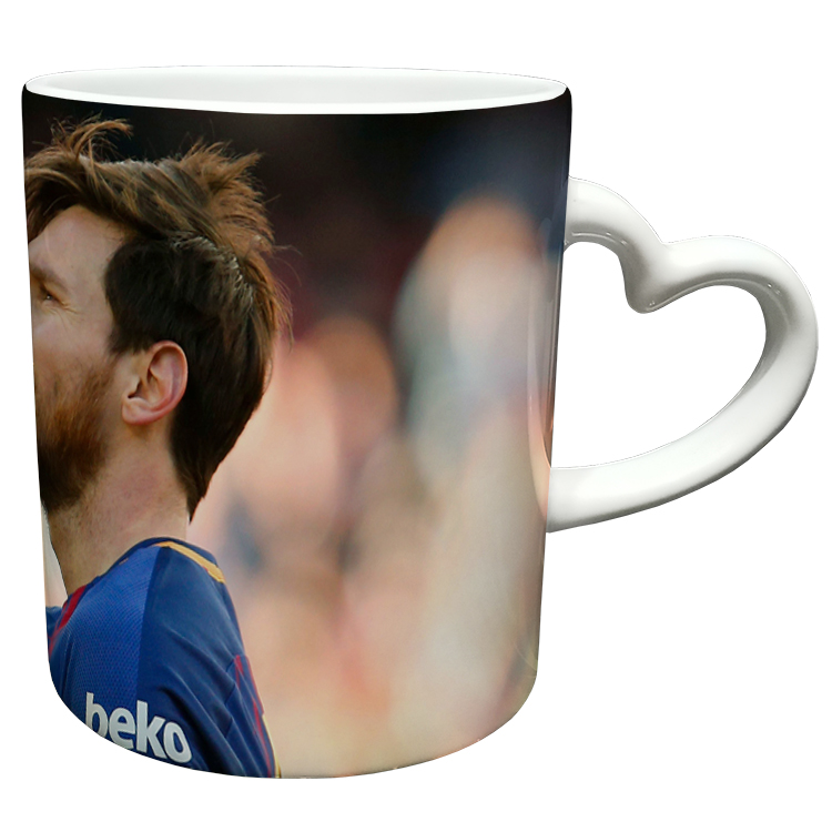 ماگ مدل دسته قلبی طرح مسی کد 83