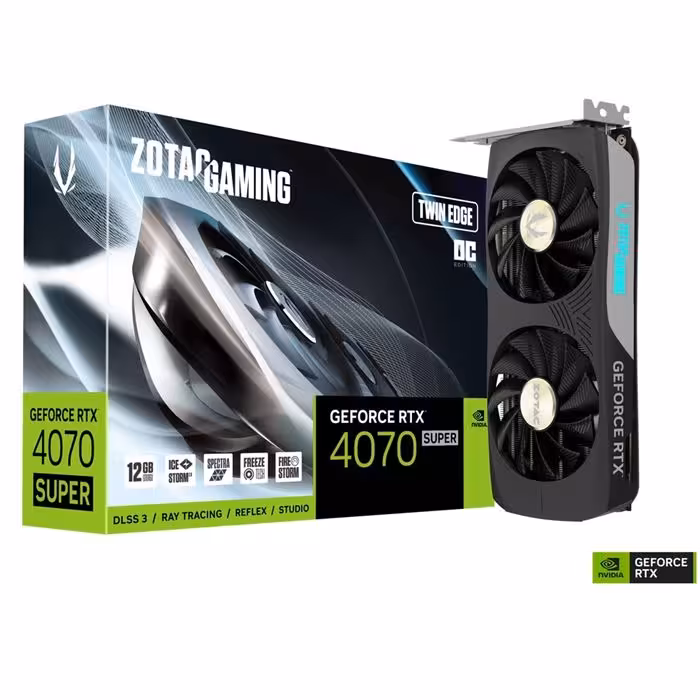 کارت گرافیک زوتک مدل ZOTAC GAMING GeForce RTX 4070 SUPER Twin Edge OC 12GB GDDR6X