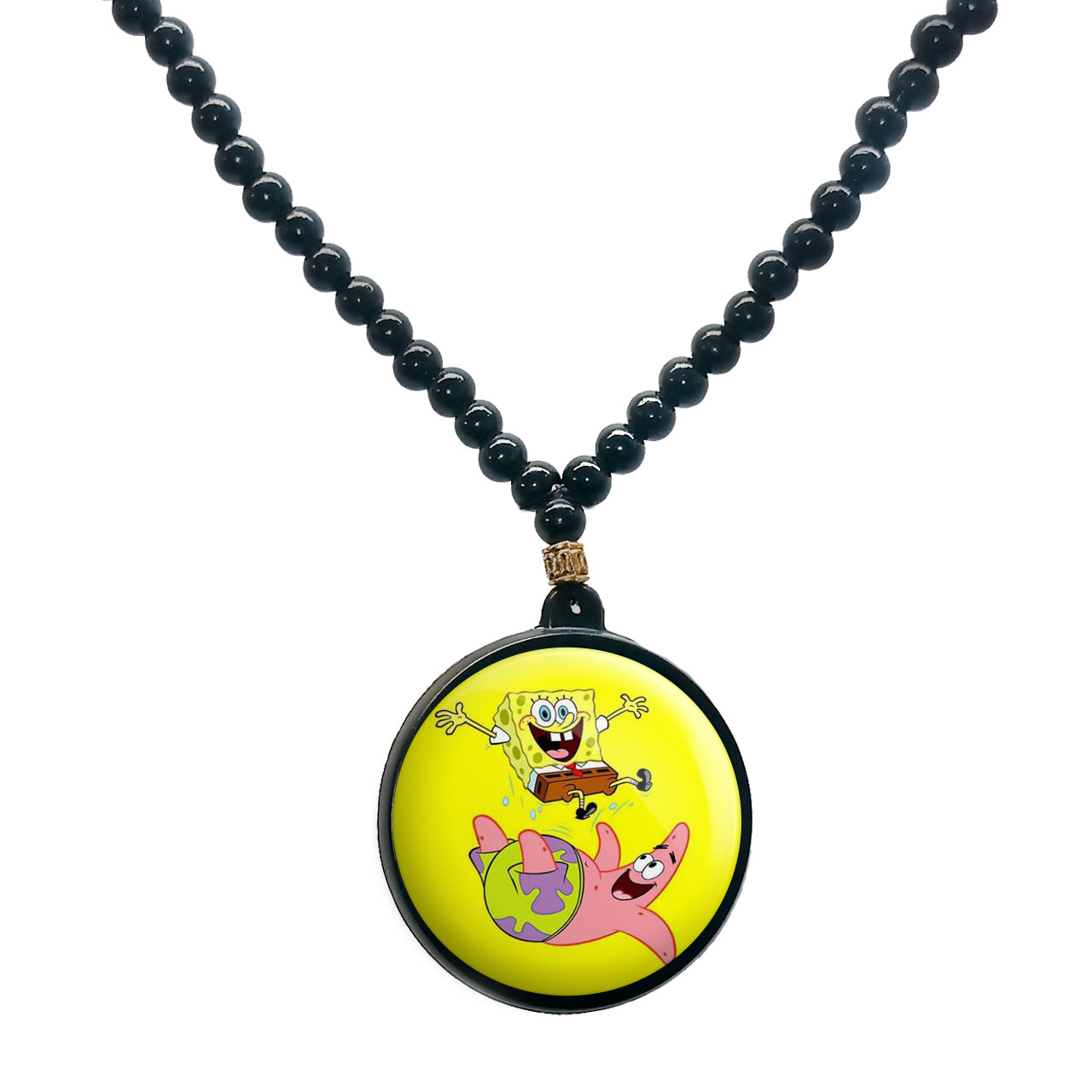 گردنبند پرمانه طرح باب اسفنجی کد pmd.5062 مدل دو طرفه