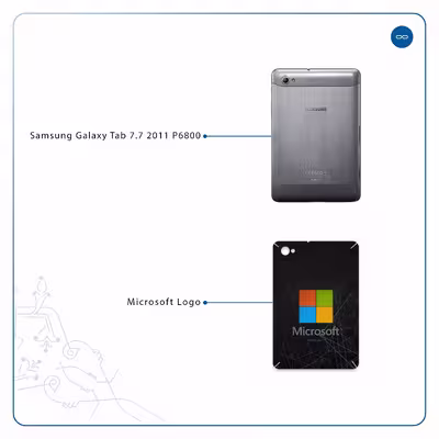 برچسب پوششی ماهوت مدل Microsoft-Logo مناسب برای تبلت سامسونگ Galaxy Tab 7.7 2011 P6800