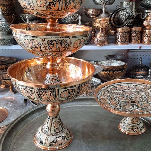 ست پذیرایی نقره کوب مدل مارال 4 پارچه