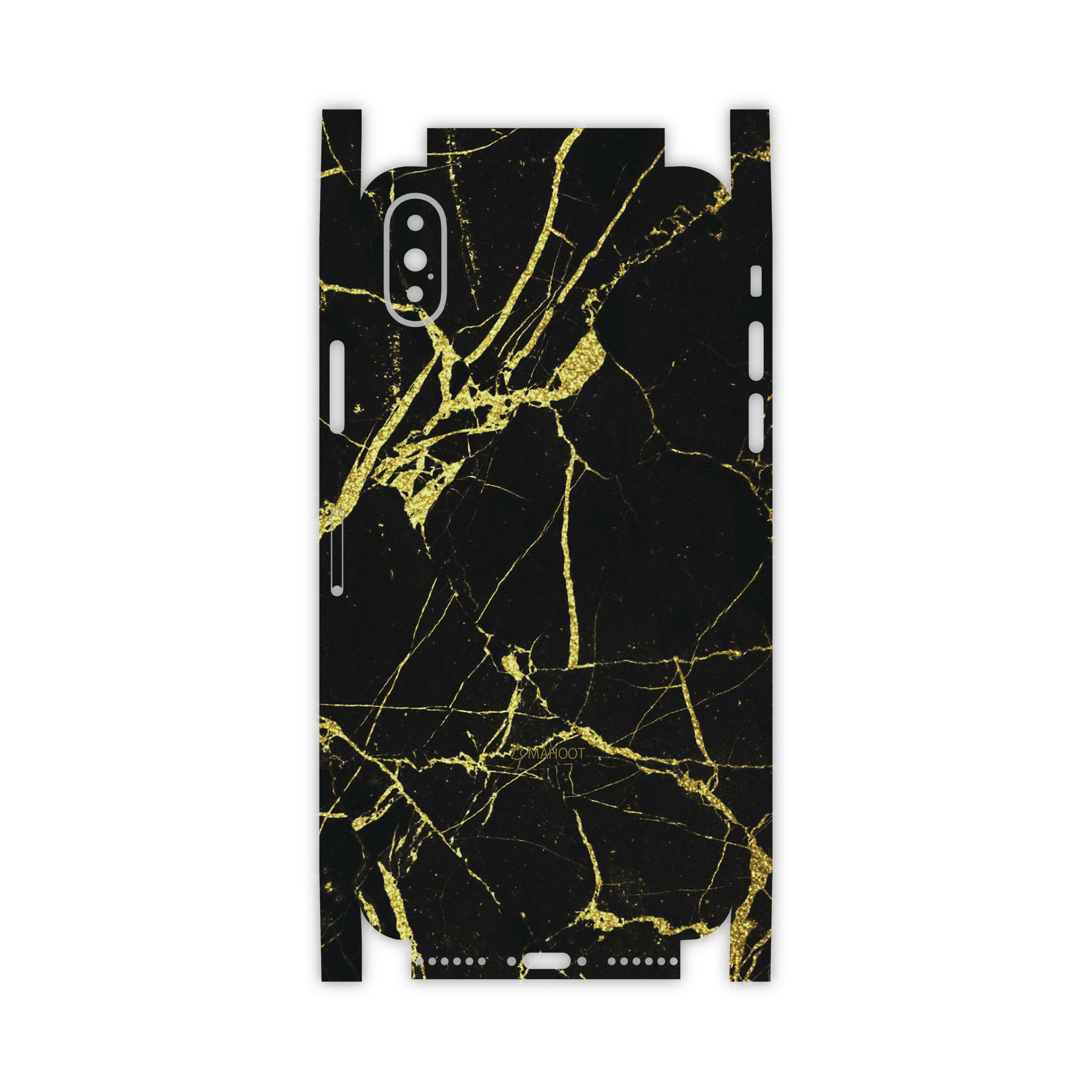 برچسب پوششی ماهوت مدل Graphite-Gold-Marble-FullSkin مناسب برای گوشی موبایل اپل iPhone X