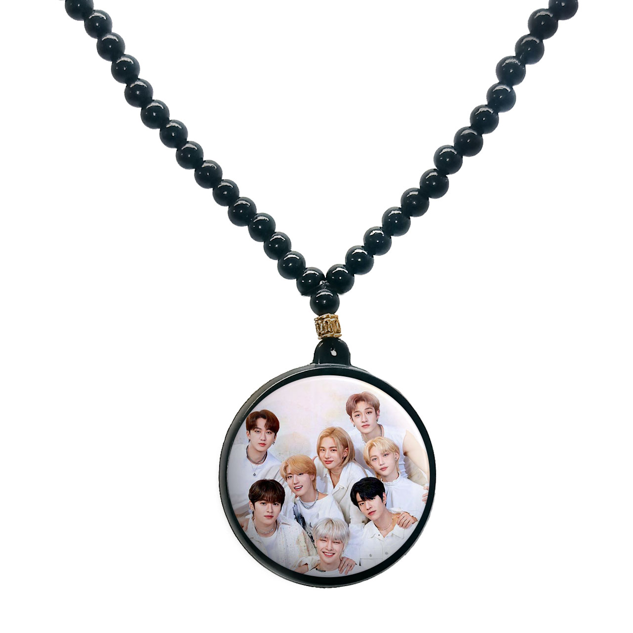 گردنبند پرمانه طرح straykids کد pmd.12161 مدل دو طرفه