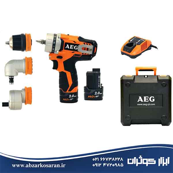 کیت دریل شارژی 12 ولت AEG مدل BBS12C2LI-KIT