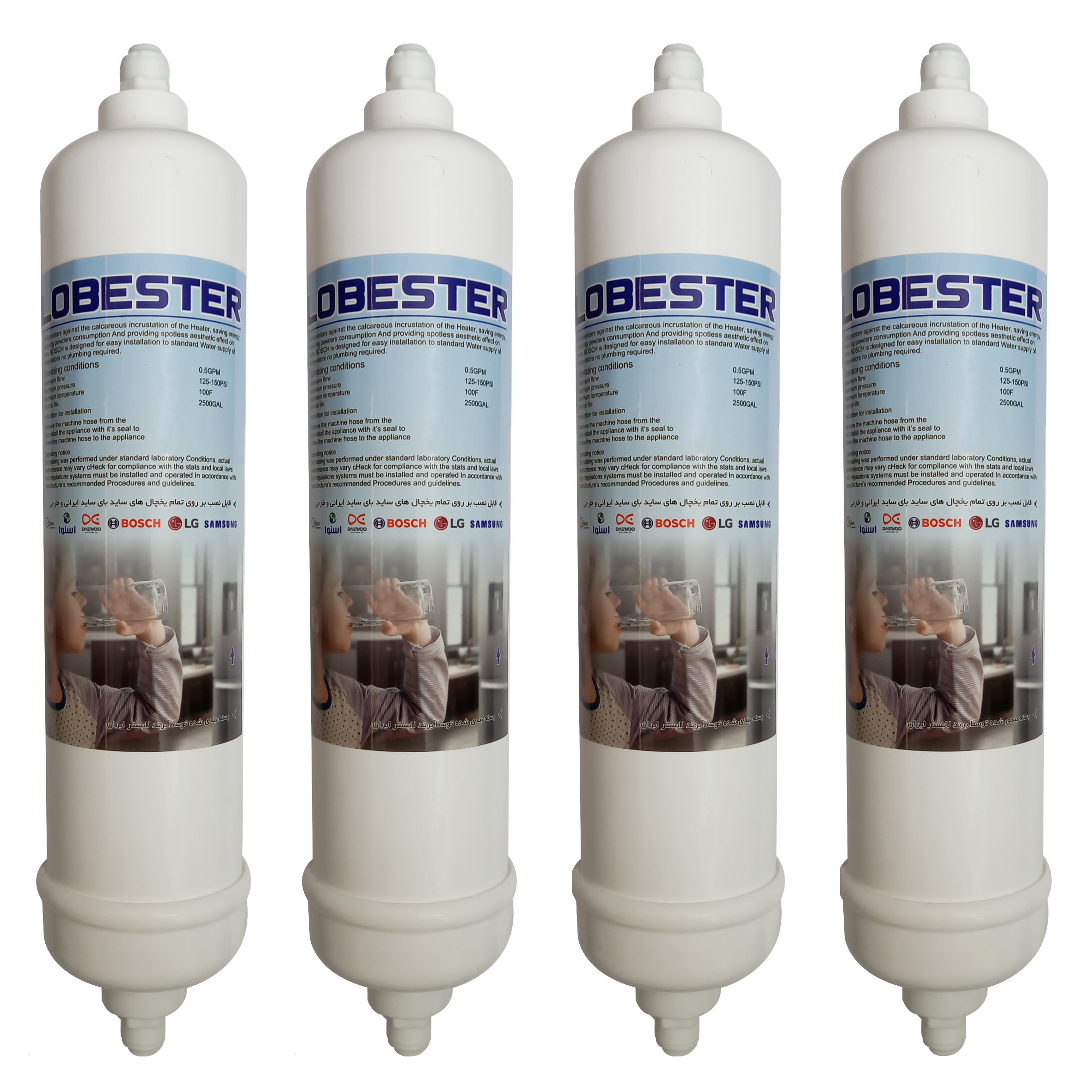 فیلتر یخچال ساید بای ساید لابستر مدل LS مجموعه 4 عددی