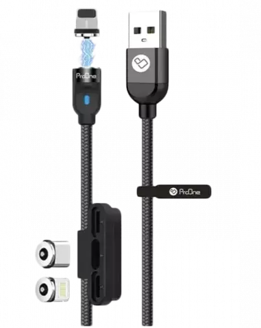 خرید کابل شارژ 100 سانتی متری USB به Type-C و Lightning پرووان مدل PCC260