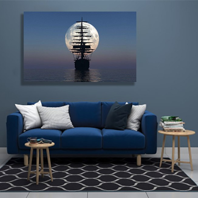 تابلو شاسی طرح عاشقانه غروب دریا کد 02 | دنیای قاب