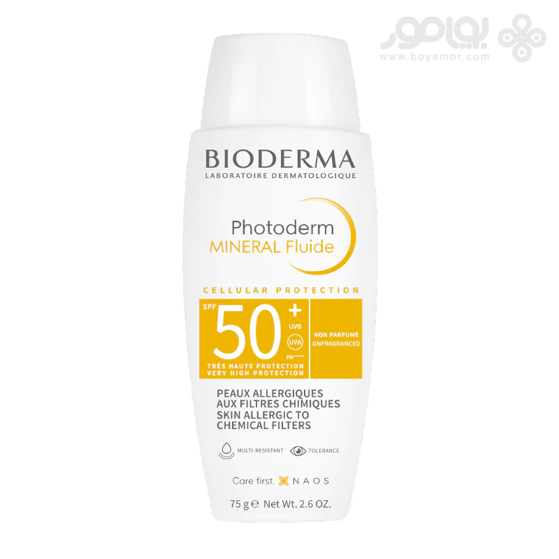 ضد آفتاب فتودرم مینرال فلوئید بایودرما  SPF 50 وزن 75 گرم