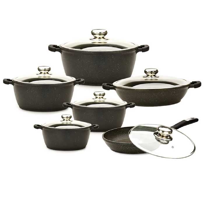 سرویس قابلمه گرانیتی زرساب مدل گریپ کد RP-7600 (12 پارچه)