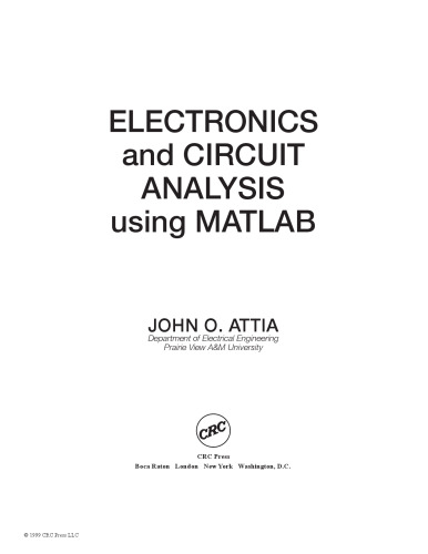 خرید و دانلود نسخه کامل کتاب Electronics and Circuit Analysis Using MATLAB