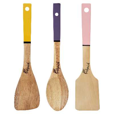   سرویس کفگیر و ملاقه 3 پارچه فرتاپیچ مدل چوبی کد 033