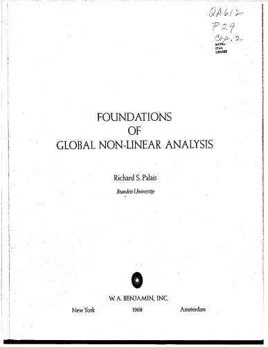 خرید و دانلود نسخه کامل کتاب Foundations Of Global Nonlinear Analysis