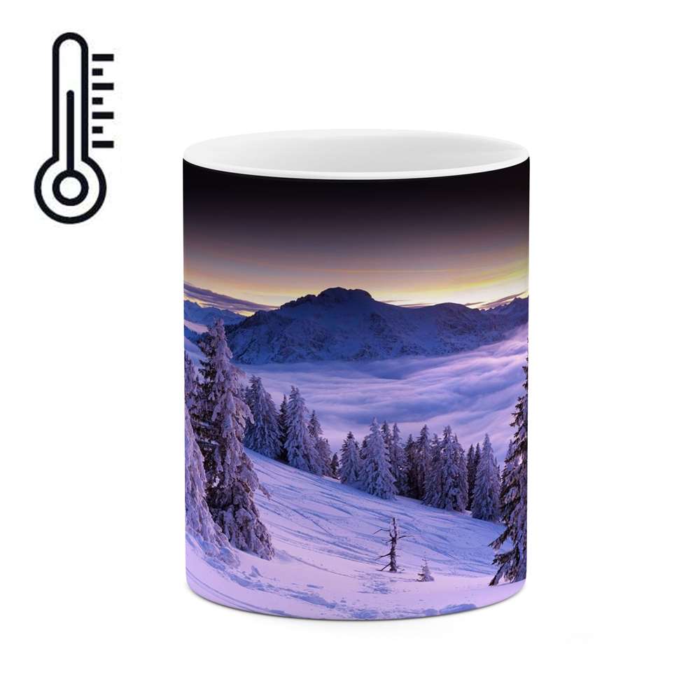 ماگ حرارتی کاکتی طرح منظره برفی مدل mgh15017