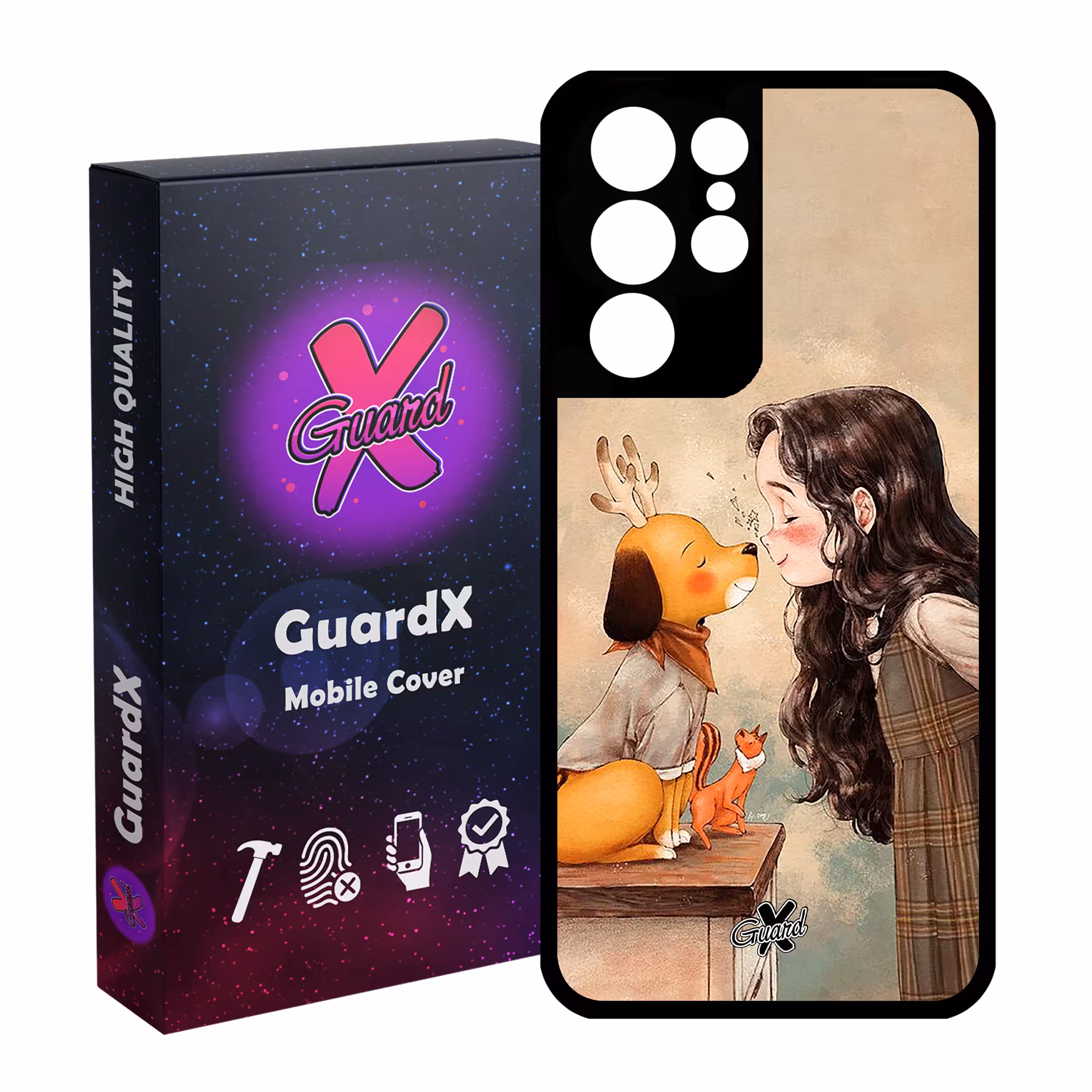 کاور گارد ایکس طرح Girl مدل Glass10323 مناسب برای گوشی موبایل سامسونگ Galaxy S21 Ultra