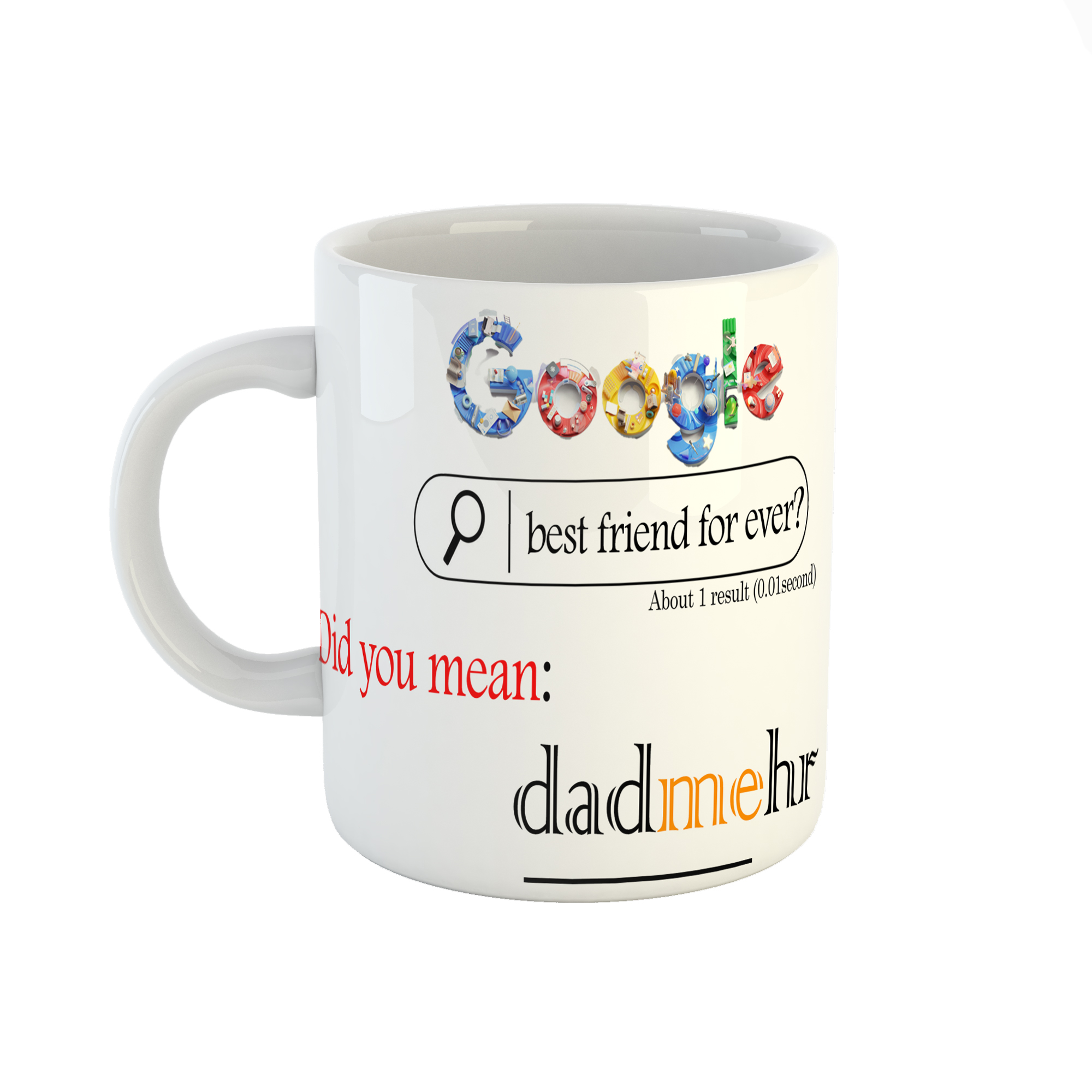 ماگ طرح اسم دادمهر مدل گوگل بهترین دوست 