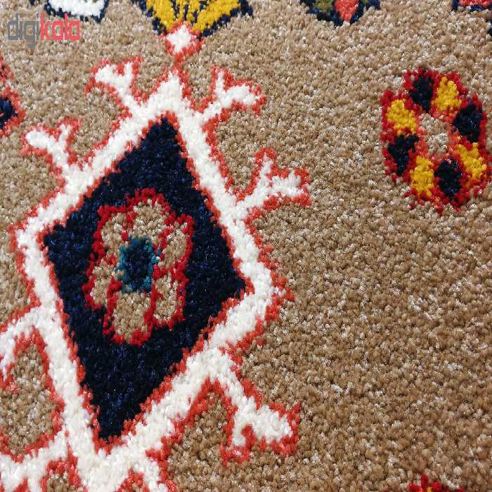 فرش ماشینی زمرد مشهد کد 266 زمینه بژ