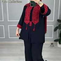 ست تونیک شلوار سنتی جنس ابروبادی قواره عالی سایز بندی رنگ بندی کیفیت دوخت 