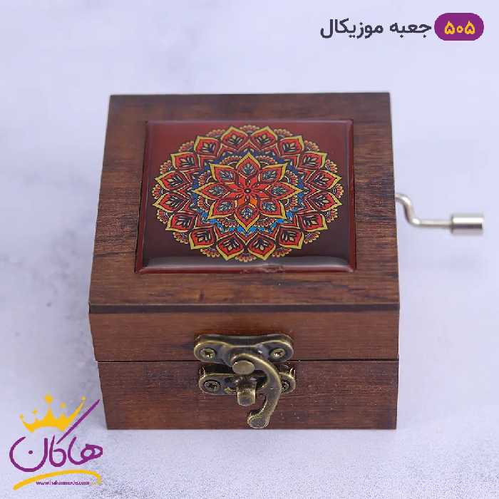 جعبه موزیکال چوبی آینه دار قرمز | 505/10