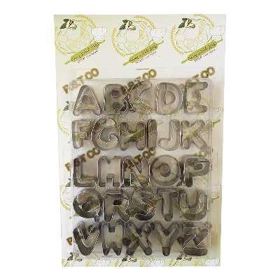 کاتر شیرینی پزی لوازم قنادی پسته طرح حروف انگلیسی مدل PST123 مجموعه 26 عددی