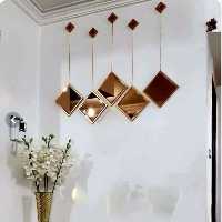 آینه پنچ تیکه لوزی طلایی