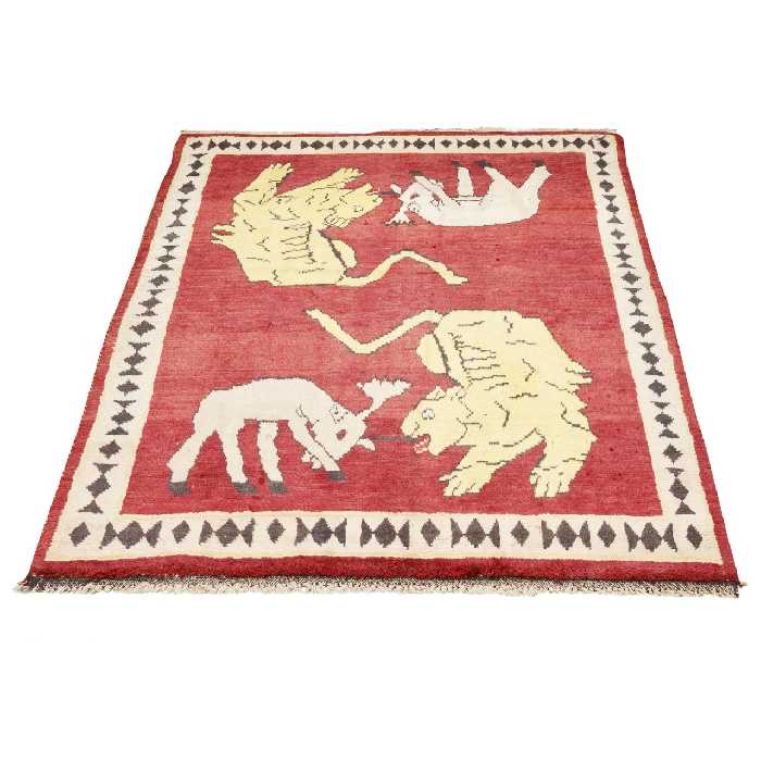 گبه قدیمی دستباف ذرع و نیم سی پرشیا کد 187206