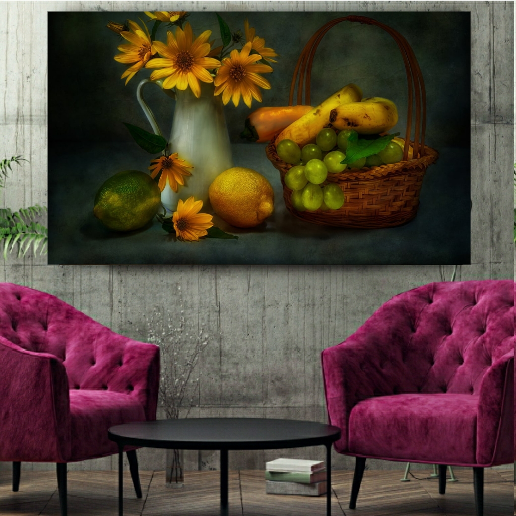  تابلو بوم طرح گل آفتابگردان مدل SDB948