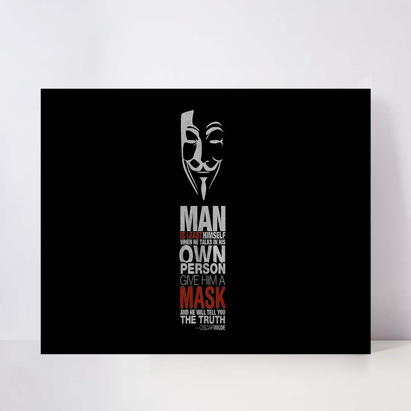 تابلو شاسی مدل anonymus hacker quote کد S-10028 | دنیای قاب