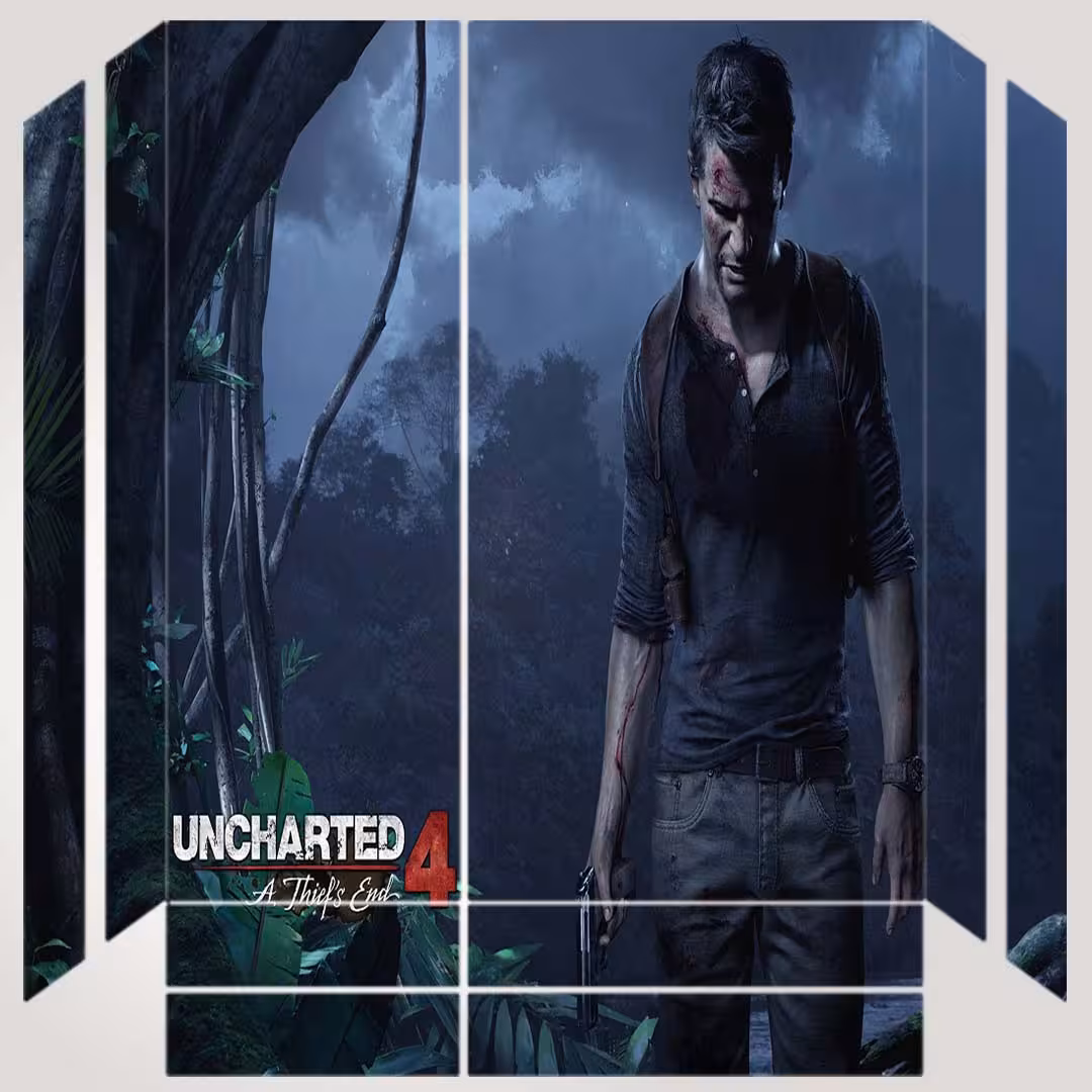 برچسب پلی استیشن ۴ مدل ps4 fat طرح Uncharted  کد PS-1043