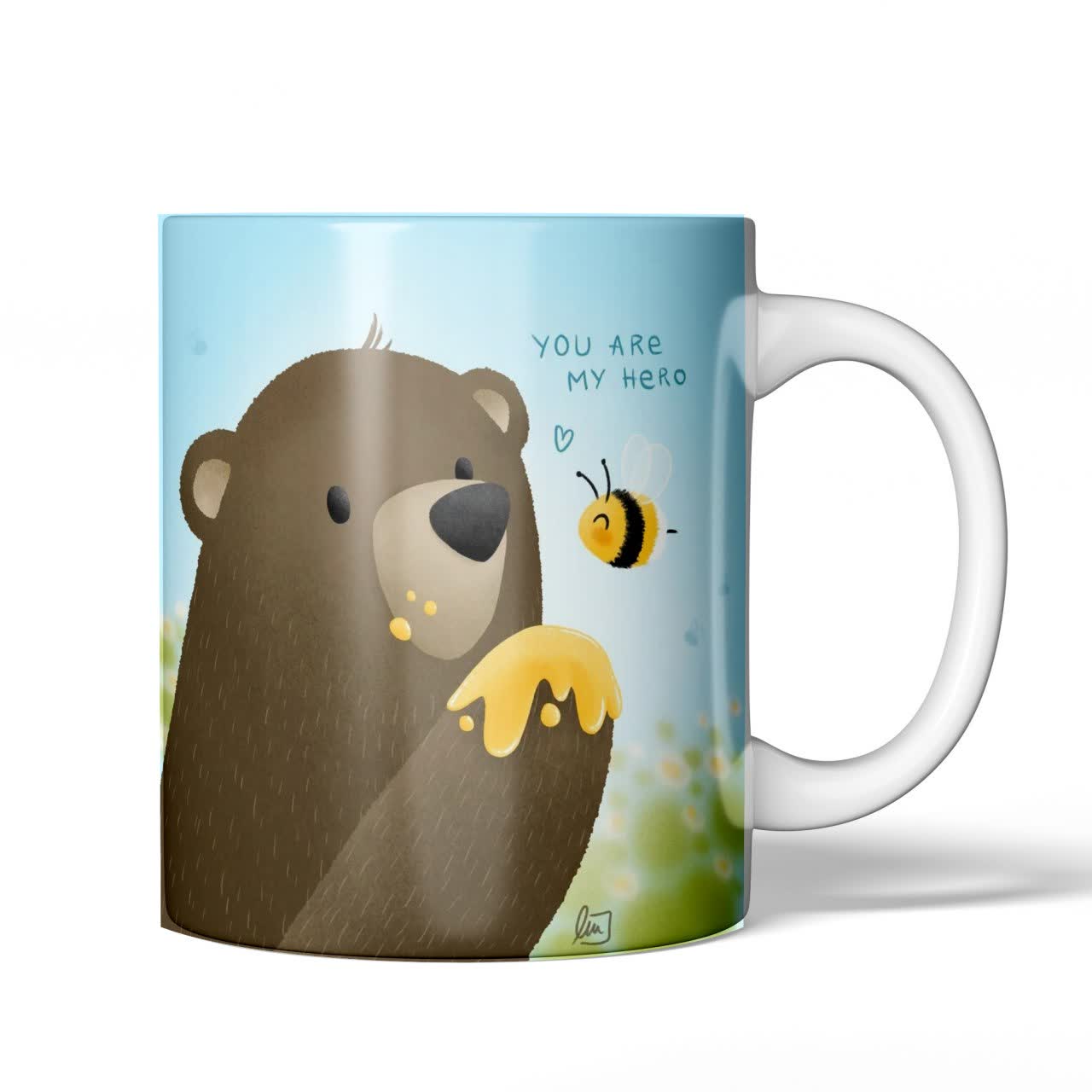 ماگ مدل خرسی و زنبور عسل