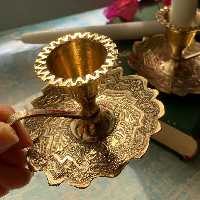 جاشمعی انگشتی برنجی 04 مدل برگ