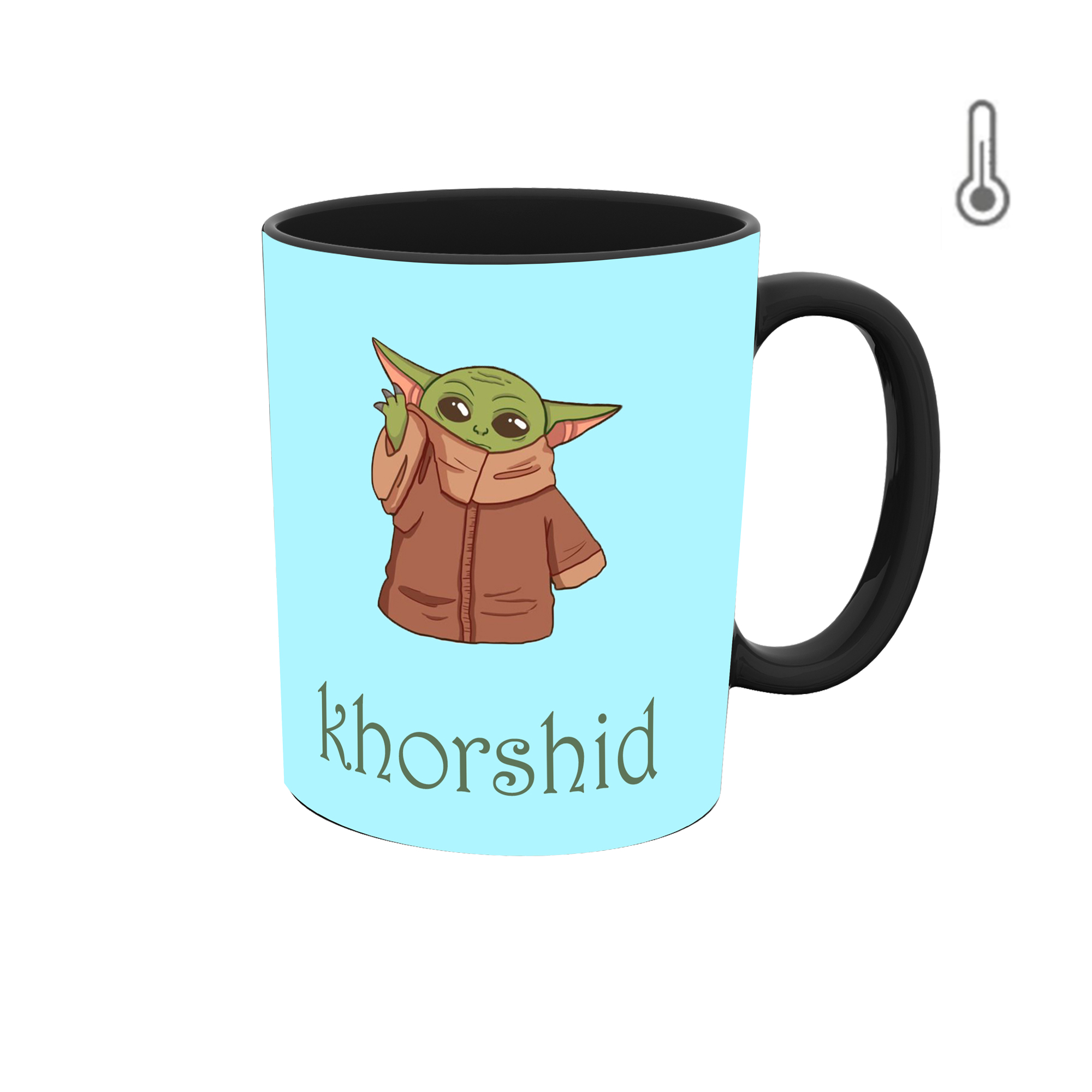 ماگ حرارتی طرح اسم خورشید مدل بیبی یودا جنگ ستارگان 