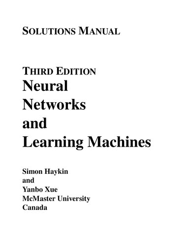 خرید و دانلود نسخه کامل کتاب Solutions Manual for Neural Networks and Learning Machines, 3/E