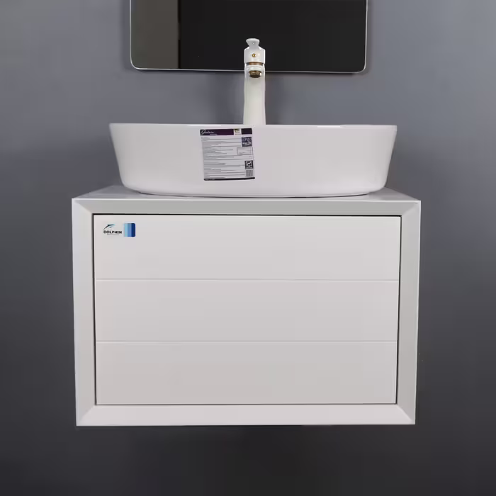 ست کابینت و روشویی دلفین مدل 6040-W به همراه آینه 