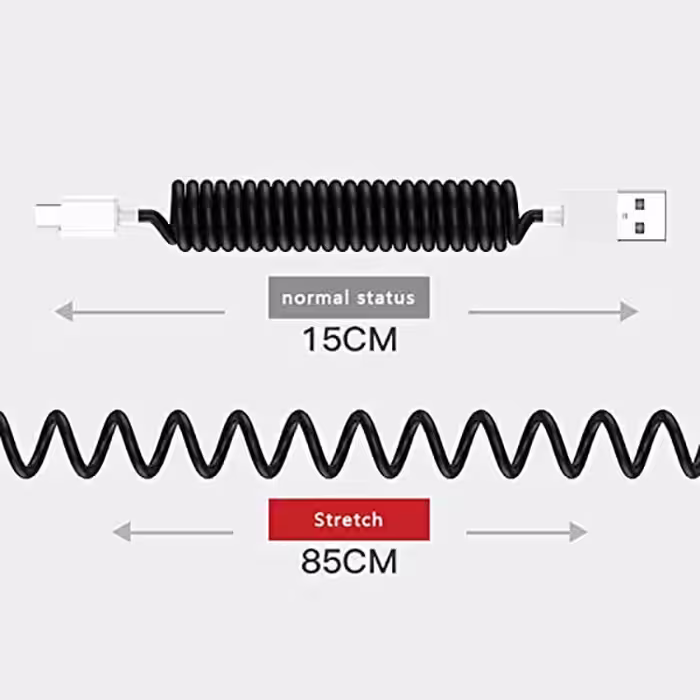 کابل تبدیل USB-C/USB به microUSB/لایتنینگ/USB-C مدل Spring طول 0.85 متر