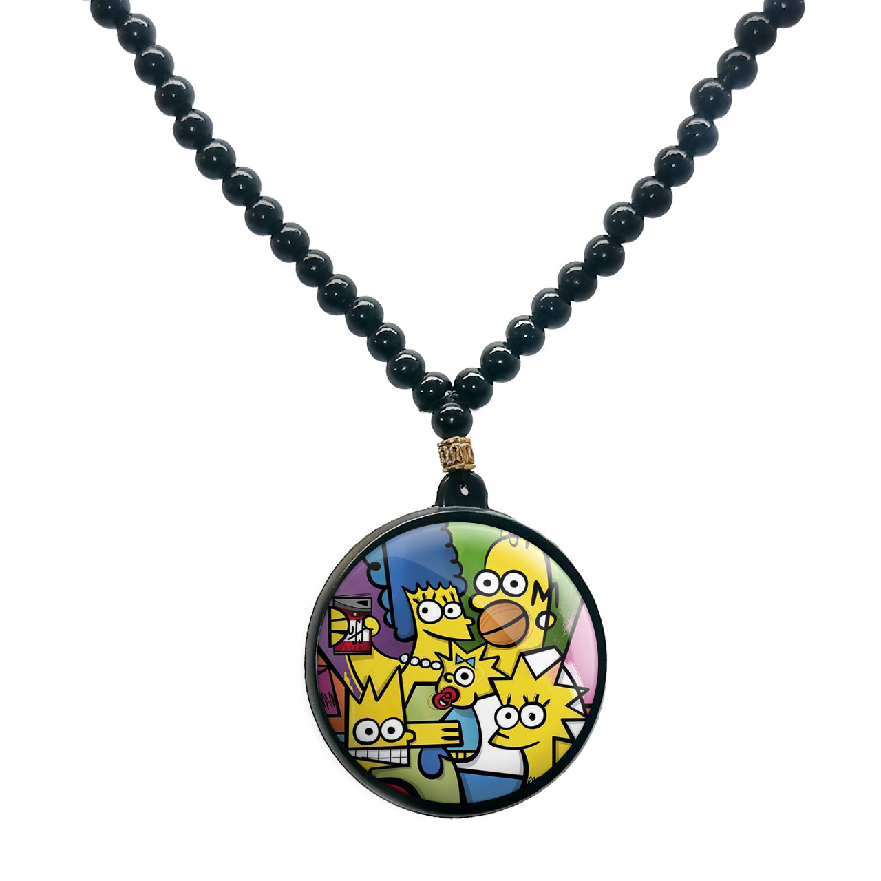 گردنبند پرمانه طرح سیمپسون ها کد pmd.21274 مدل دو طرفه