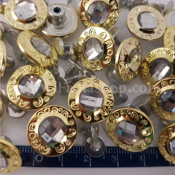 دکمه لی نگین دار طلایی